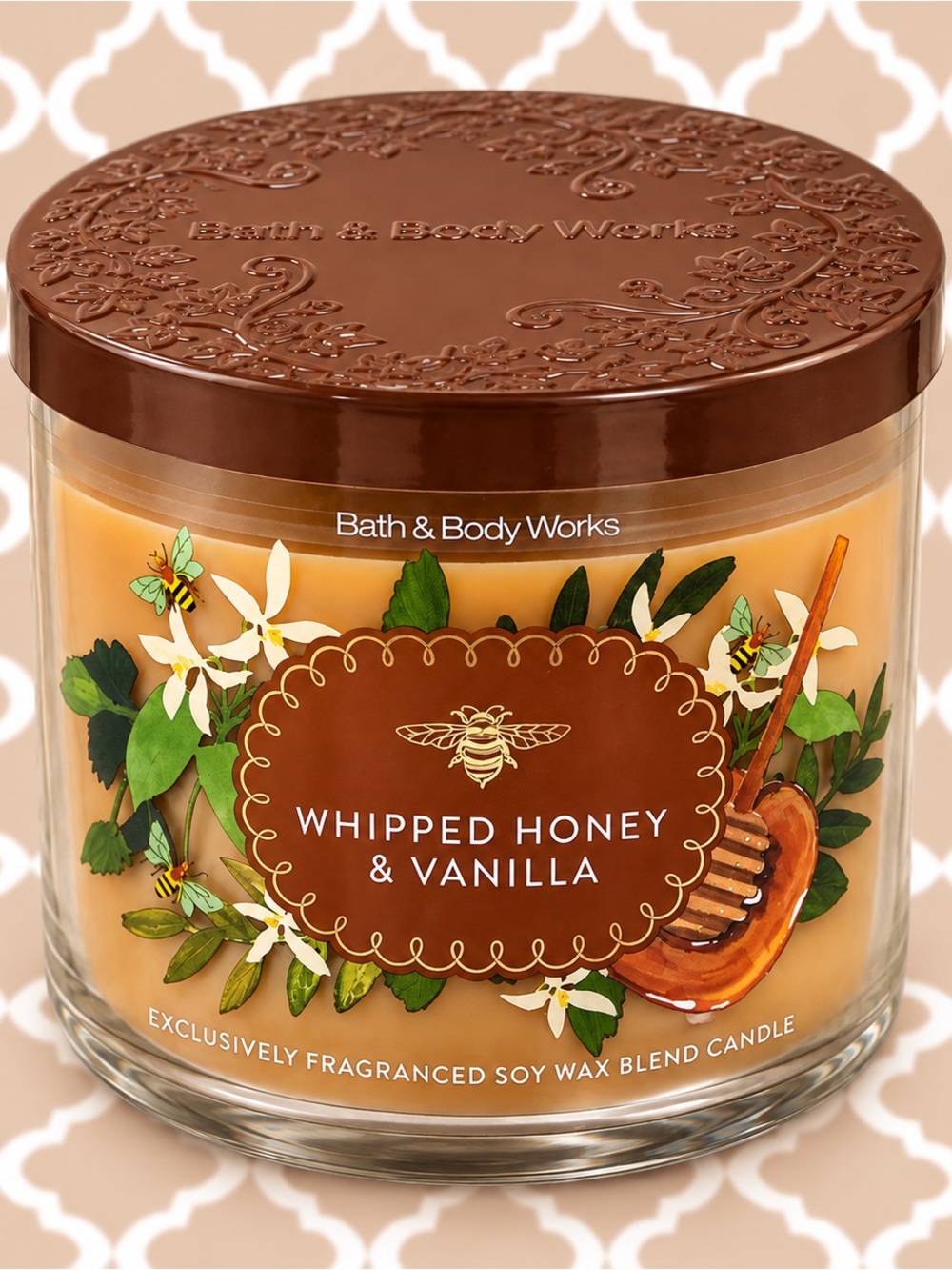 Bath & Body Works Whipped Honey & Vanilla 3-Wick Candle 14.5 oz New